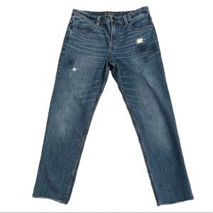 Abercrombie & Fitch Signature Collection Rip + Repair Ankle Straight Jeans